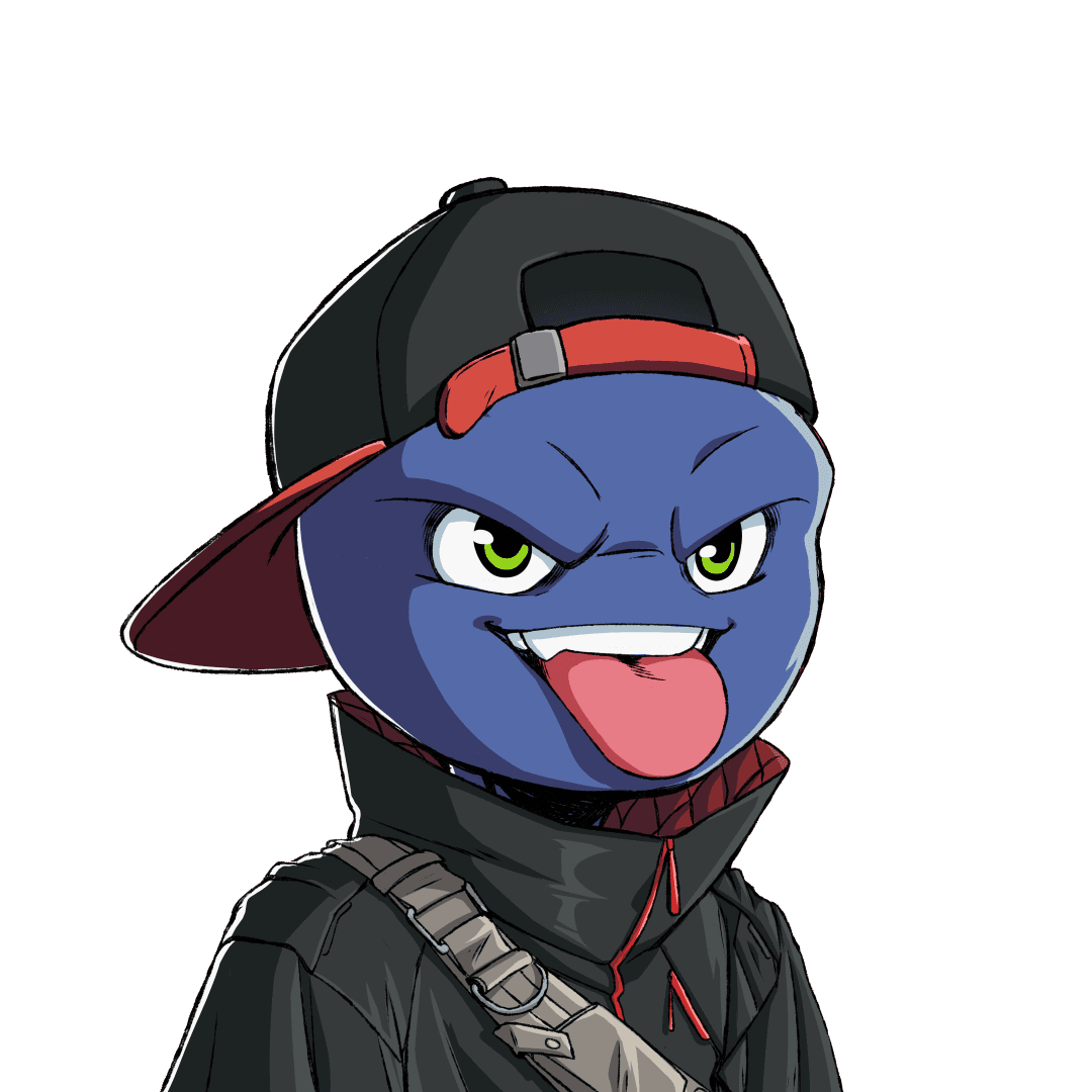 Blue character with cap