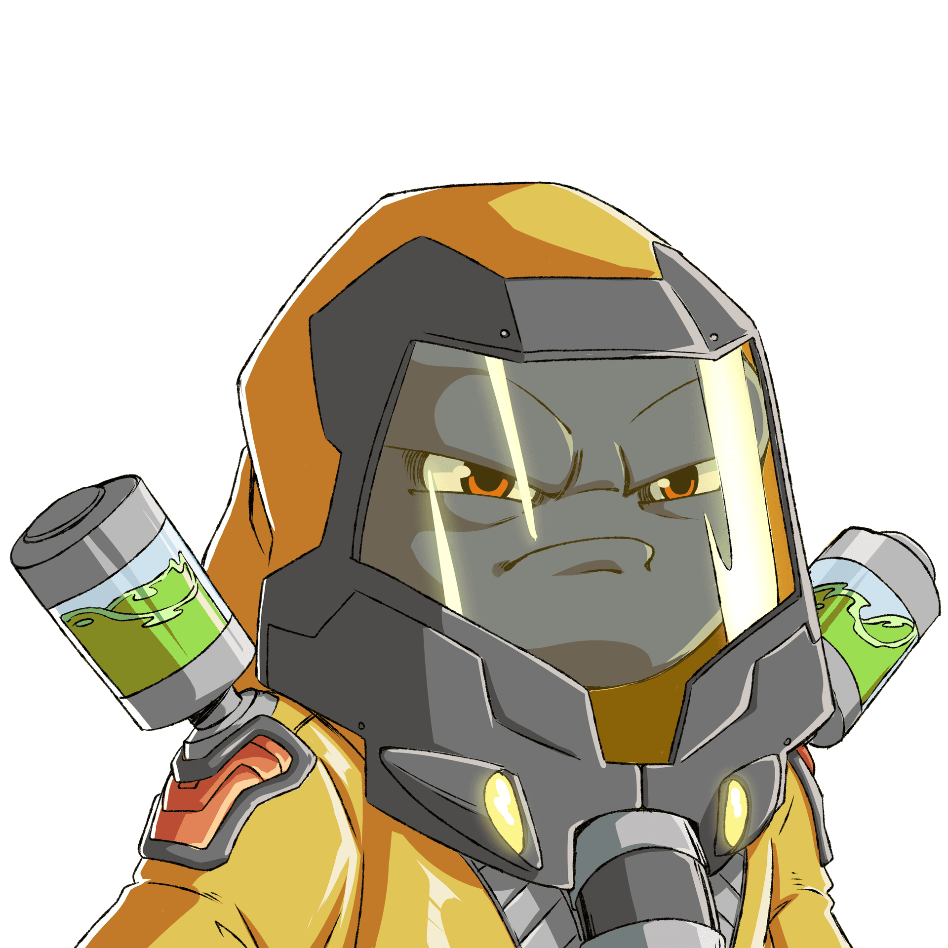 Dog character with headphones